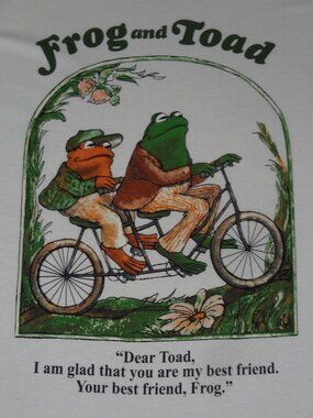FROG AND TOAD GLAD YOU ARE MY BEST FRIEND OFF-WHITE BEIGE 2XL T-SHIRT L558